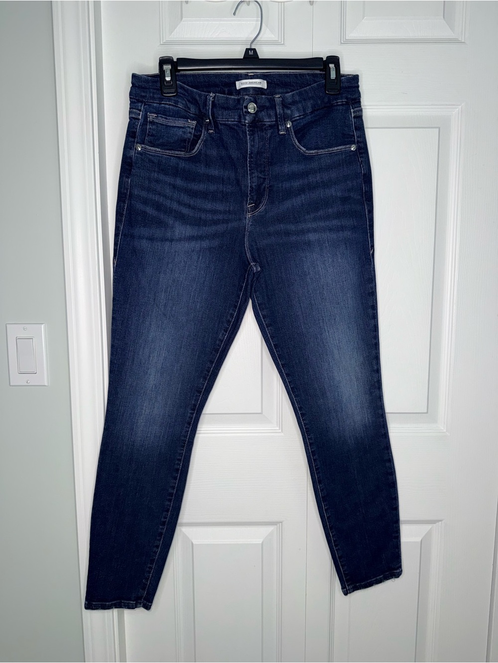 Good American Good Legs Crop Jeans Dark Blue 26 / 14 Dark Wash High Rise Skinny